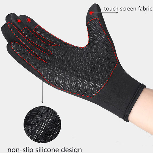 Heated Winter Gloves Touch Screen Riding Motorcycle Sliding Waterproof Sports Gloves with Fleece